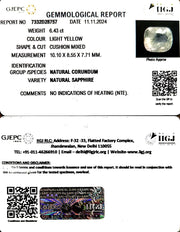 6.43/CT Natural Ceylonese Pukhraj with Govt Lab Certificate-16650